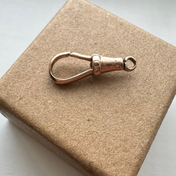 Antique 9k Gold Full Swivel Dog Clasp - Picture 1 of 6
